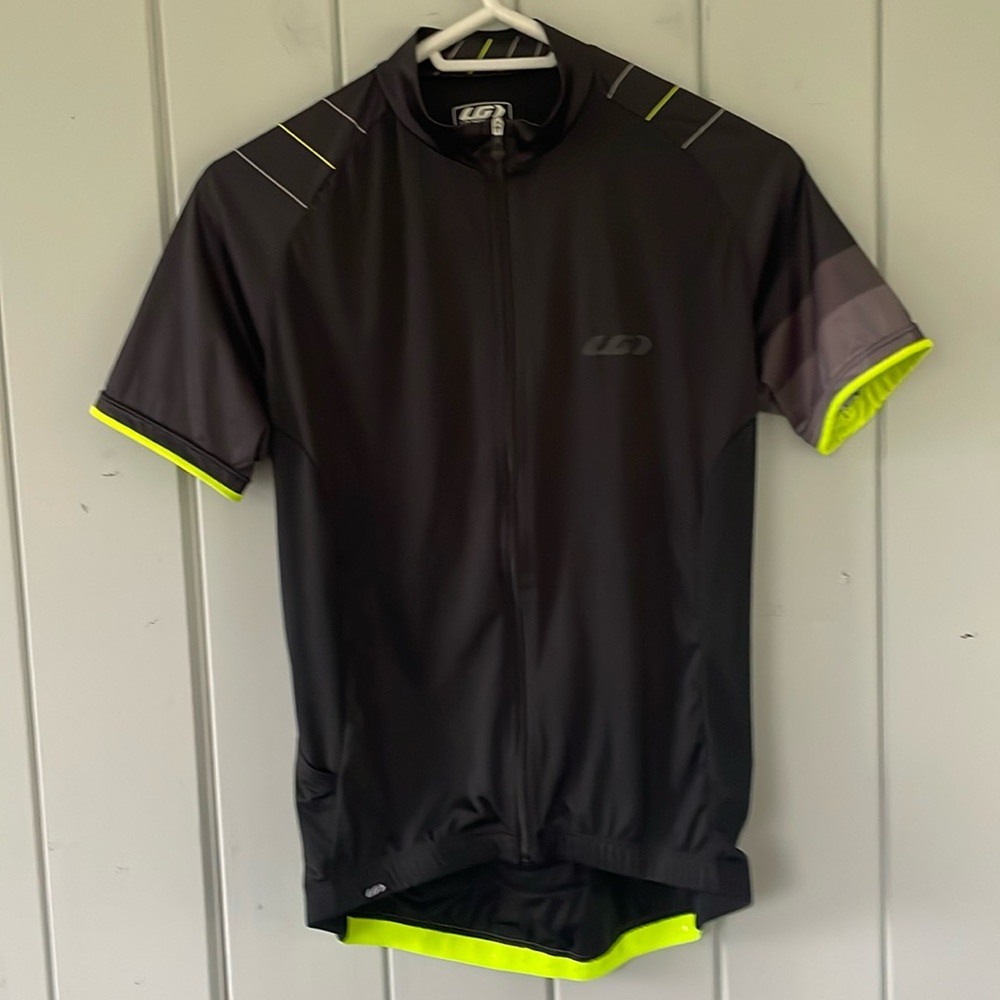 LOUIS GARNEAU Men's Zircon 2 Short-Sleeve Cycling Jersey Full Zip Black Medium